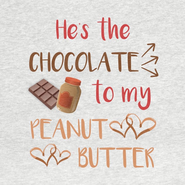 Peanut Butter and Chocolate Couples Shirt for Her by LacaDesigns